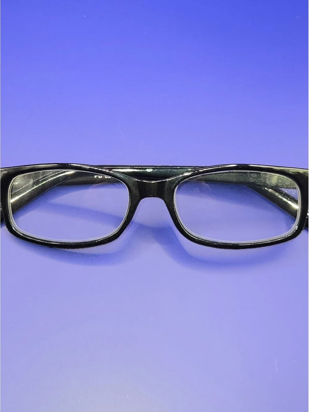 Pair of Black Rectangular Reading Glasses with +1.25 and +1.75 Magnification